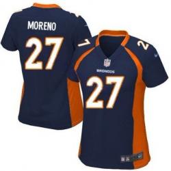 MORENO Denver #27 Womens Football Jersey - Knowshon Moreno Womens Football Jersey (Blue)_Free Shipping