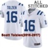 White Embroidered Scott Tolzien Indianapolis Colts #16 Stitched Jersey