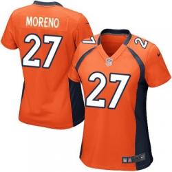 MORENO Denver #27 Womens Football Jersey - Knowshon Moreno Womens Football Jersey (Orange)_Free Shipping