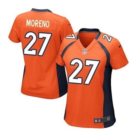 MORENO Denver #27 Womens Football Jersey - Knowshon Moreno Womens Football Jersey (Orange)_Free Shipping