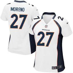 MORENO Denver #27 Womens Football Jersey - Knowshon Moreno Womens Football Jersey (White)_Free Shipping