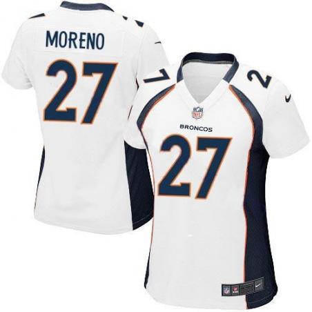 MORENO Denver #27 Womens Football Jersey - Knowshon Moreno Womens Football Jersey (White)_Free Shipping