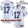 White Embroidered Ray Brown Indianapolis Colts #17 Stitched Jersey