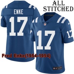 Blue Home Embroidered Fred Enke Indianapolis Colts #17 Stitched Jersey
