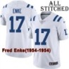 White Embroidered Fred Enke Indianapolis Colts #17 Stitched Jersey