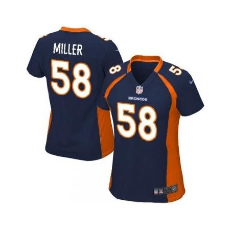 MILLER Denver #58 Womens Football Jersey - Von Miller Womens Football Jersey (Blue)_Free Shipping