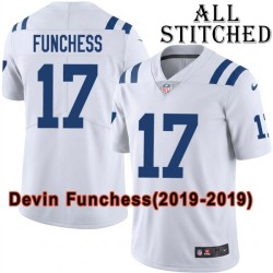 White Embroidered Devin Funchess Indianapolis Colts #17 Stitched Jersey