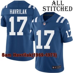 Blue Home Embroidered Sam Havrilak Indianapolis Colts #17 Stitched Jersey