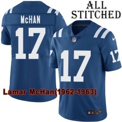 Blue Home Embroidered Lamar McHan Indianapolis Colts #17 Stitched Jersey