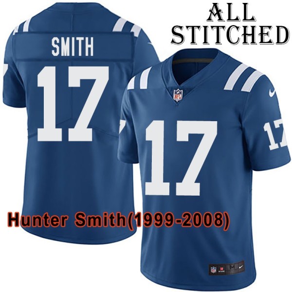 Blue Home Embroidered Hunter Smith Indianapolis Colts #17 Stitched Jersey