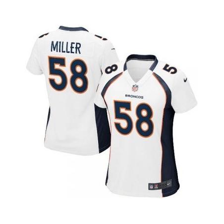 MILLER Denver #58 Womens Football Jersey - Von Miller Womens Football Jersey (White)_Free Shipping