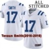 White Embroidered Tevaun Smith Indianapolis Colts #17 Stitched Jersey
