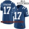 Blue Home Embroidered Mike Strachan Indianapolis Colts #17 Stitched Jersey