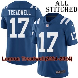 Blue Home Embroidered Laquon Treadwell Indianapolis Colts #17 Stitched Jersey
