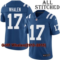 Blue Home Embroidered Griff Whalen Indianapolis Colts #17 Stitched Jersey