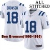 White Embroidered Ben Bronson Indianapolis Colts #18 Stitched Jersey