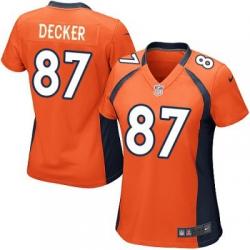DECKER Denver #87 Womens Football Jersey - Eric Decker Womens Football Jersey (Orange)_Free Shipping