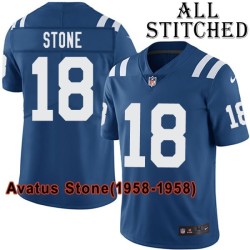 Blue Home Embroidered Avatus Stone Indianapolis Colts #18 Stitched Jersey