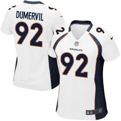DUMERVIL Denver #92 Womens Football Jersey - Elvis Dumervil Womens Football Jersey (White)_Free Shipping