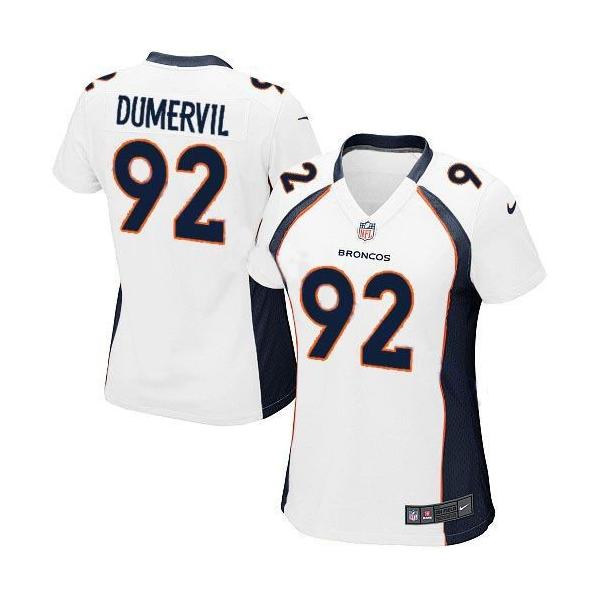 DUMERVIL Denver #92 Womens Football Jersey - Elvis Dumervil Womens Football Jersey (White)_Free Shipping