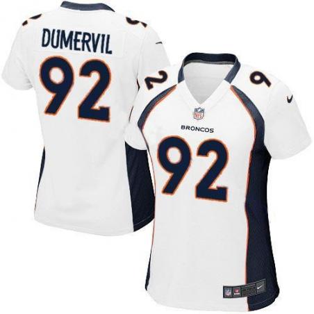 DUMERVIL Denver #92 Womens Football Jersey - Elvis Dumervil Womens Football Jersey (White)_Free Shipping
