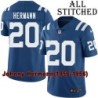 Blue Home Embroidered Johnny Hermann Indianapolis Colts #20 Stitched Jersey