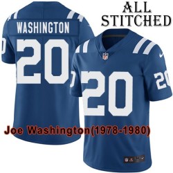 Blue Home Embroidered Joe Washington Indianapolis Colts #20 Stitched Jersey