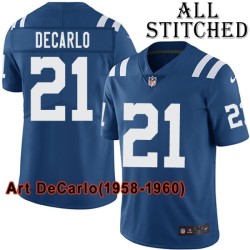 Blue Home Embroidered Art DeCarlo Indianapolis Colts #21 Stitched Jersey