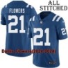 Blue Home Embroidered Dallis Flowers Indianapolis Colts #21 Stitched Jersey