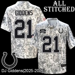 Camo Embroidered DJ Giddens Indianapolis Colts #21 Stitched Jersey