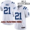 White Embroidered John Holt Indianapolis Colts #21 Stitched Jersey