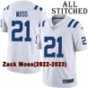White Embroidered Zack Moss Indianapolis Colts #21 Stitched Jersey