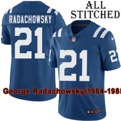 Blue Home Embroidered George Radachowsky Indianapolis Colts #21 Stitched Jersey