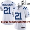 White Embroidered George Radachowsky Indianapolis Colts #21 Stitched Jersey