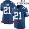 Blue Home Embroidered Rick Volk Indianapolis Colts #21 Stitched Jersey