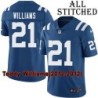 Blue Home Embroidered Teddy Williams Indianapolis Colts #21 Stitched Jersey