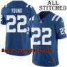 Blue Home Embroidered Buddy Young Indianapolis Colts #22 Stitched Jersey