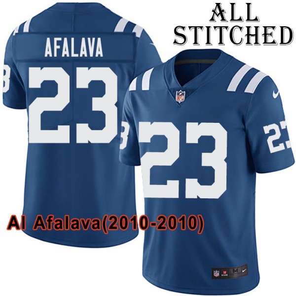 Blue Home Embroidered Al Afalava Indianapolis Colts #23 Stitched Jersey