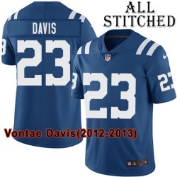 Blue Home Embroidered Vontae Davis Indianapolis Colts #23 Stitched Jersey