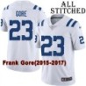 White Embroidered Frank Gore Indianapolis Colts #23 Stitched Jersey