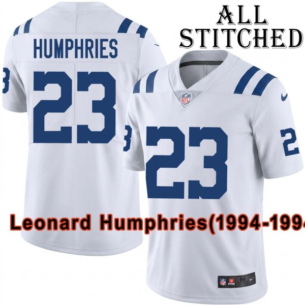 White Embroidered Leonard Humphries Indianapolis Colts #23 Stitched Jersey