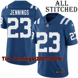 Blue Home Embroidered Tim Jennings Indianapolis Colts #23 Stitched Jersey