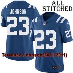 Blue Home Embroidered Terrence Johnson Indianapolis Colts #23 Stitched Jersey