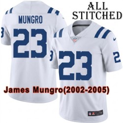 White Embroidered James Mungro Indianapolis Colts #23 Stitched Jersey