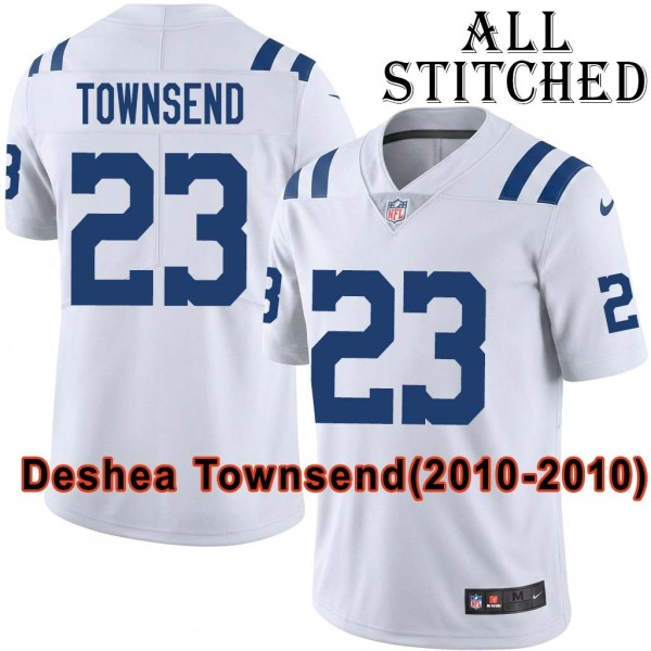 White Embroidered Deshea Townsend Indianapolis Colts #23 Stitched Jersey