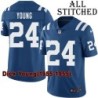 Blue Home Embroidered Dick Young Indianapolis Colts #24 Stitched Jersey