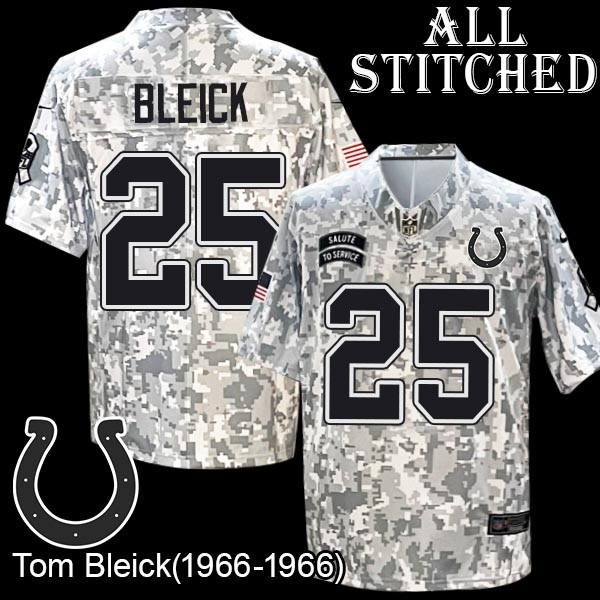 Camo Embroidered Tom Bleick Indianapolis Colts #25 Stitched Jersey