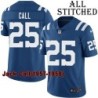 Blue Home Embroidered Jack Call Indianapolis Colts #25 Stitched Jersey