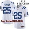White Embroidered Tony Carter Indianapolis Colts #25 Stitched Jersey
