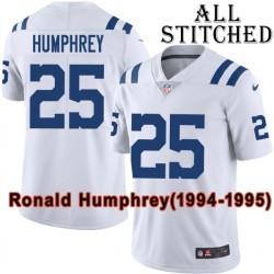 White Embroidered Ronald Humphrey Indianapolis Colts #25 Stitched Jersey